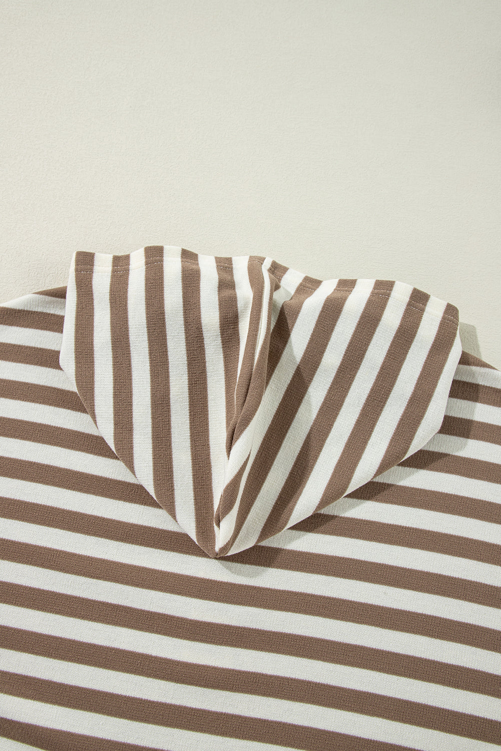 Brown Stripe Drop Sleeve Plus Size Henley Hoodie