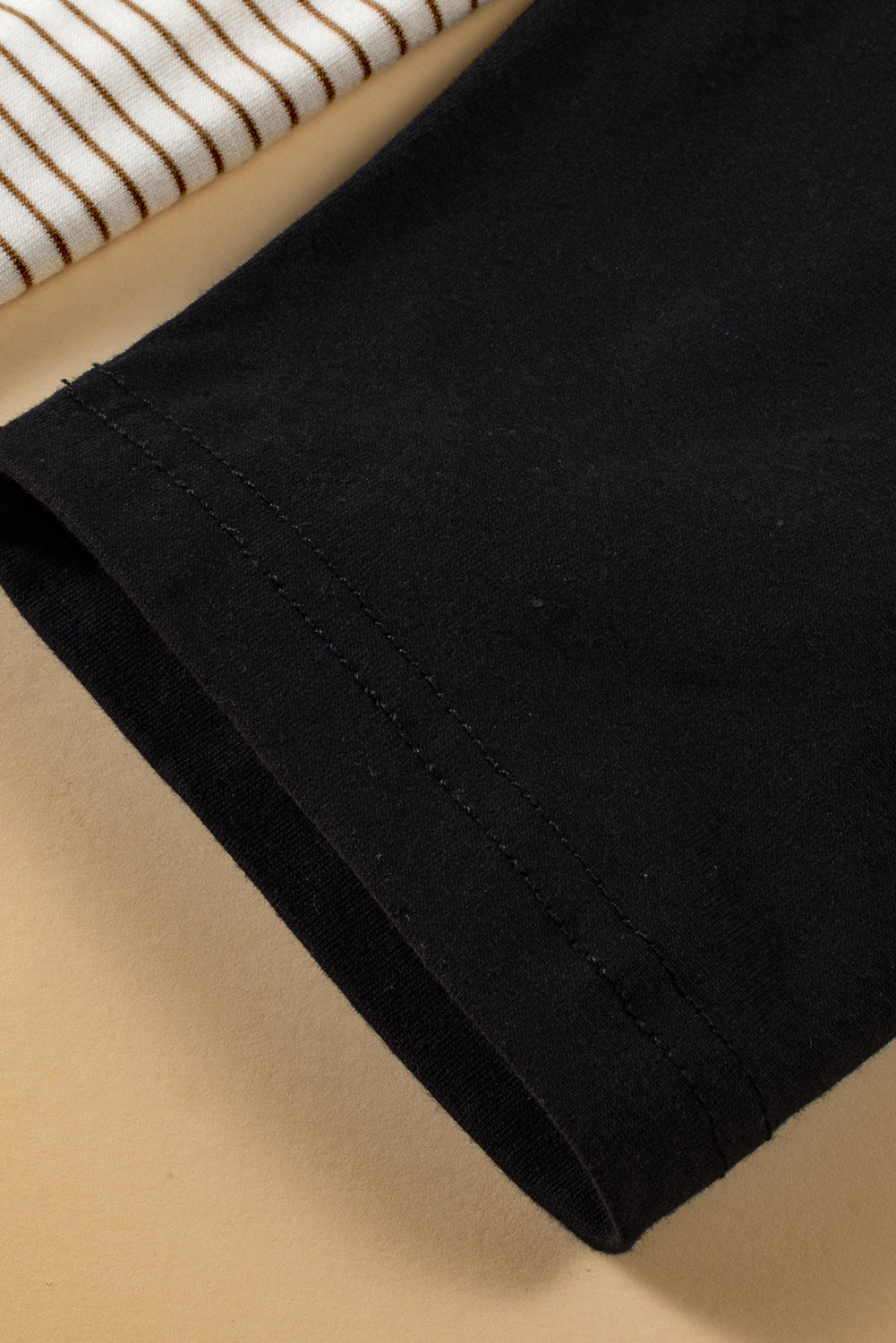 Black Striped Raglan Sleeve Pocket Plus Size Hoodie