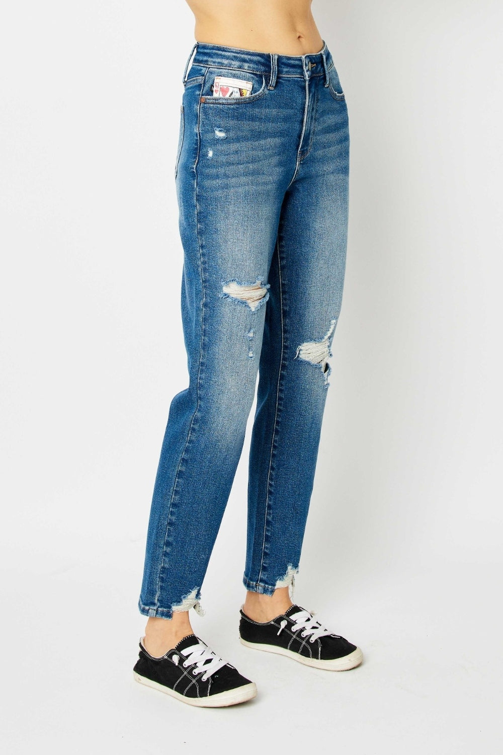 Judy Blue Full Size Distressed Boyfriend Fit Jeans