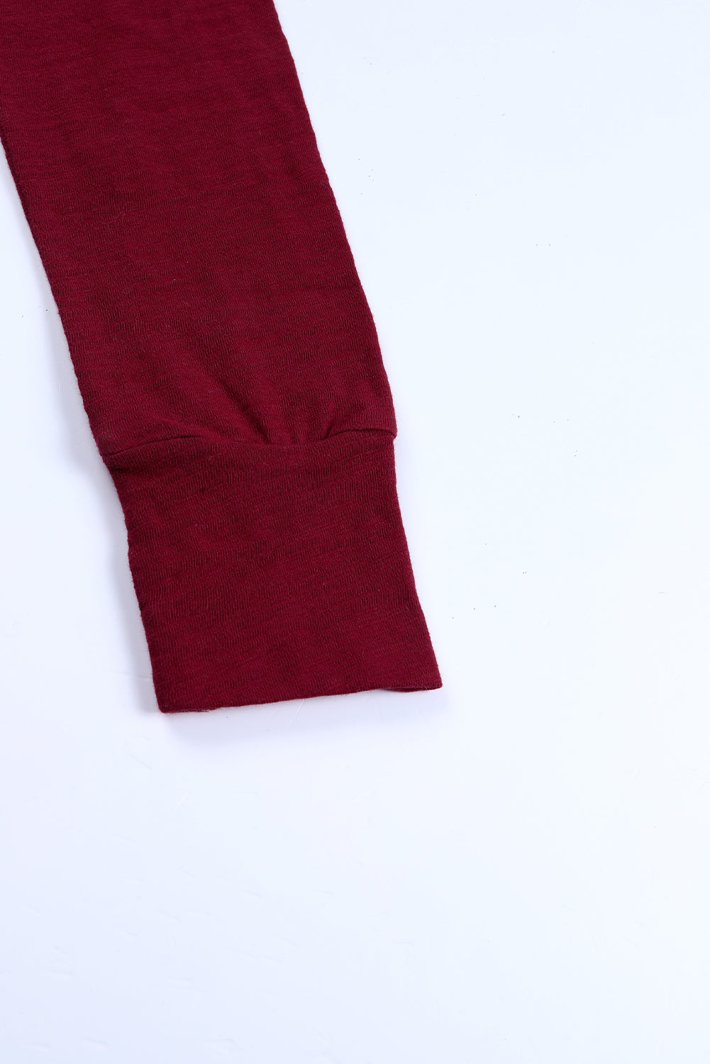 Dark Red Plain Thumbhole Long Sleeve Top