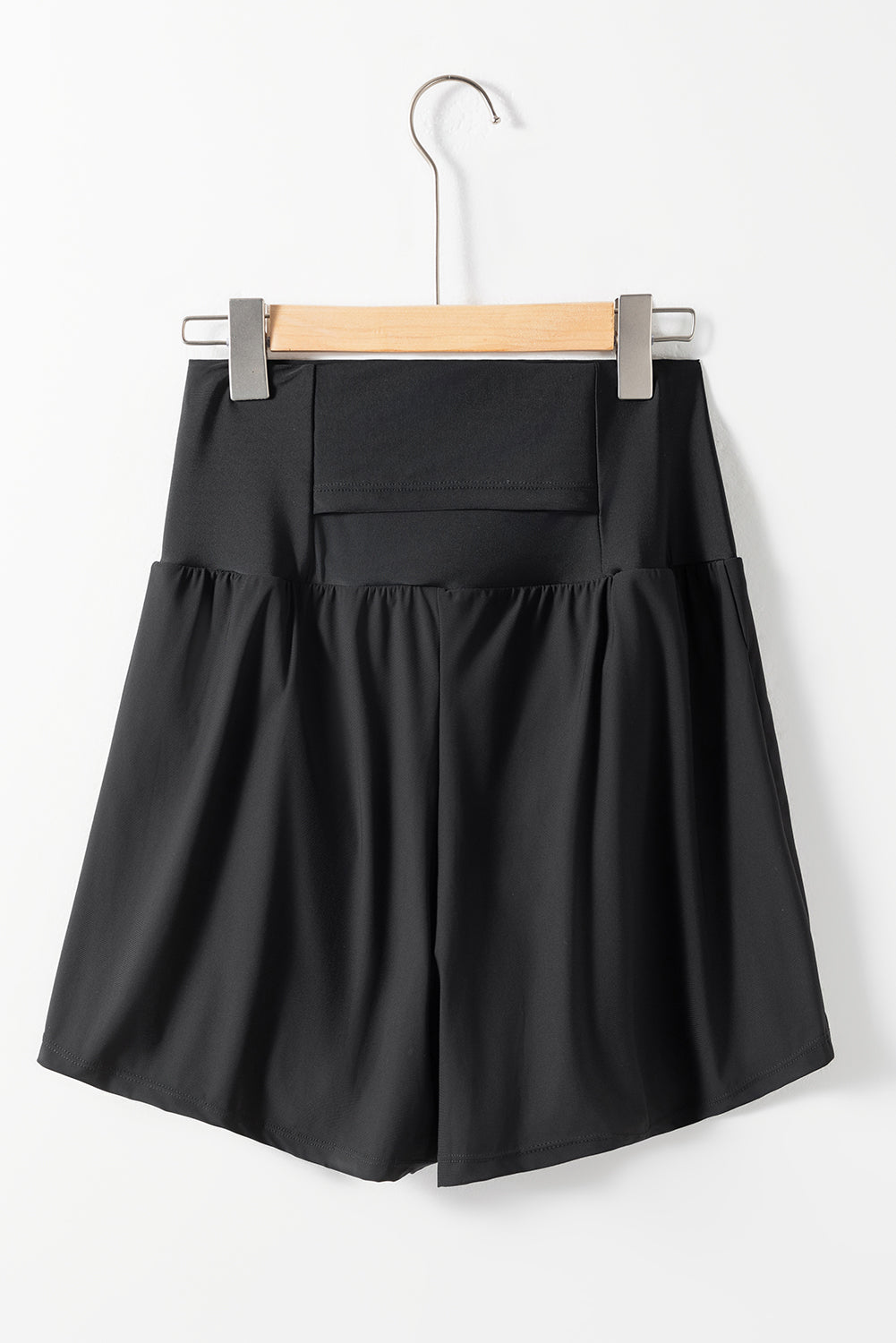 Black Pocketed High Waisted Swim Shorts