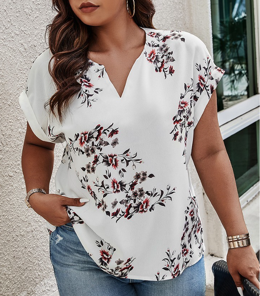 Plus Size Floral Printed Top