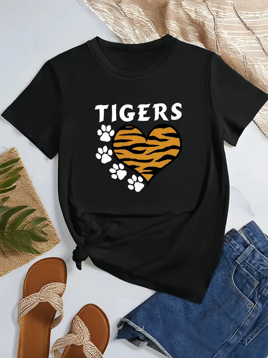 Vibrant Tiger Paw Tiger Graphic Tee