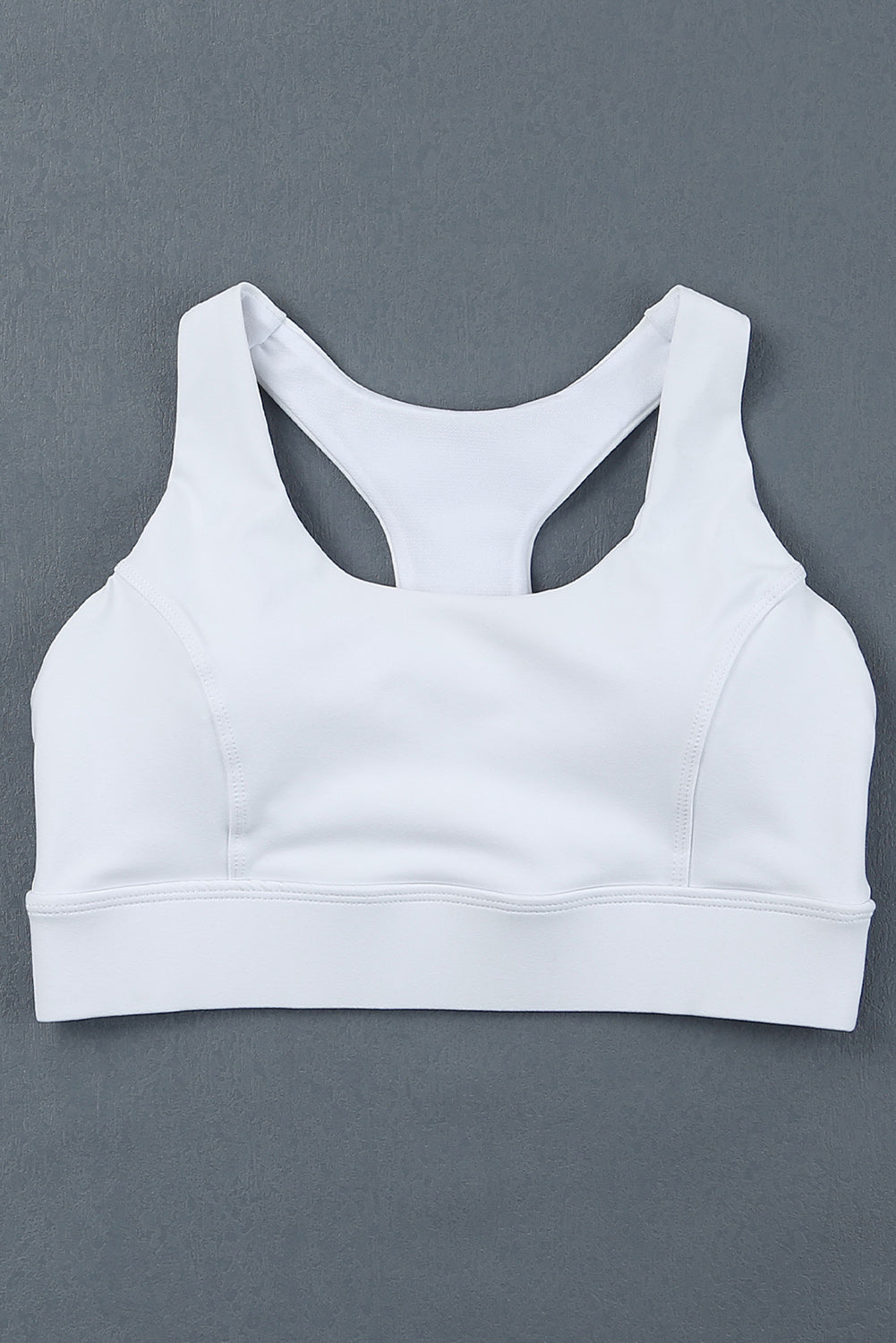 White Athletic Push Up Cut Out Wireless Sports Bra