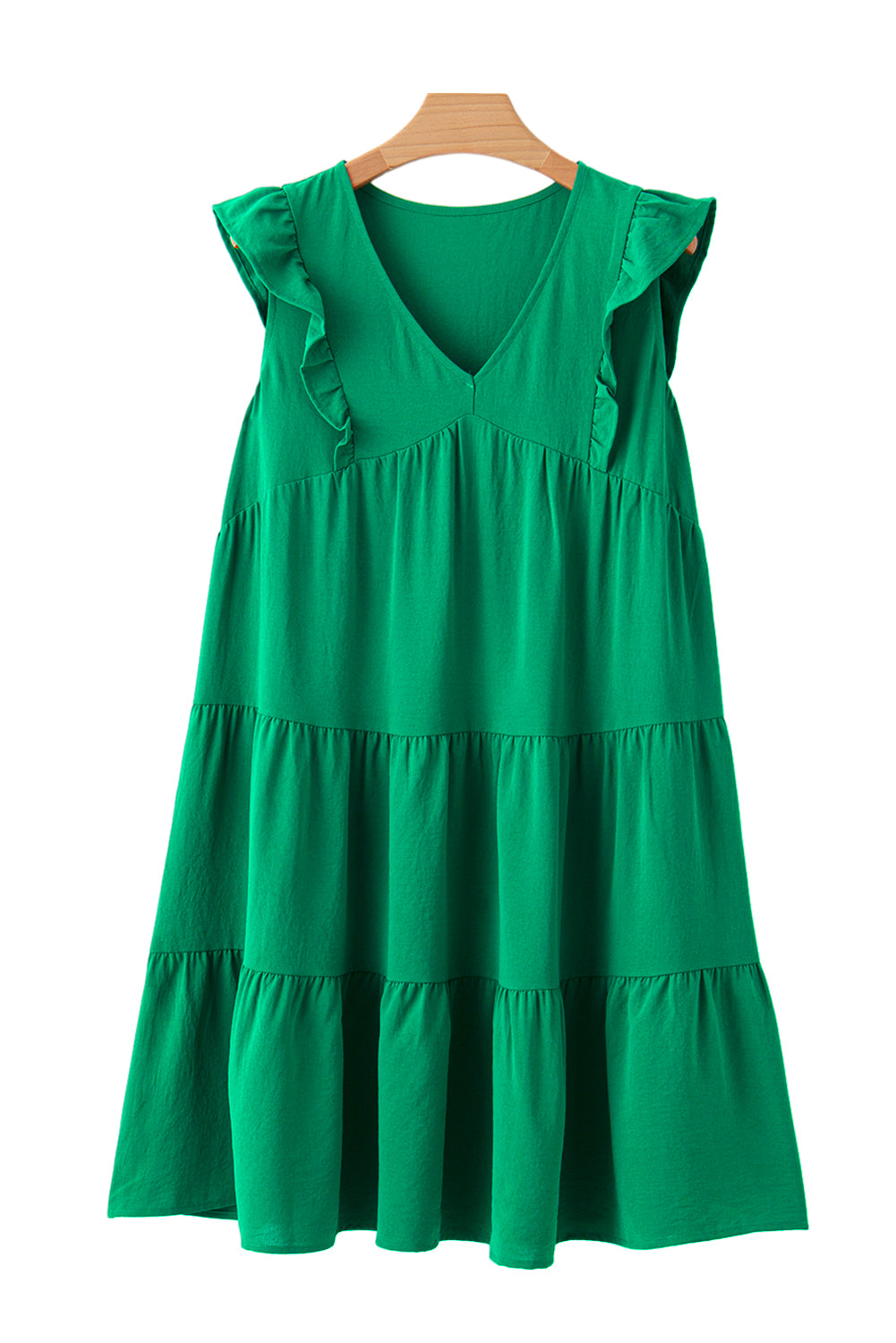 Bright Green V-Neck Ruffle Tiered Mini Dress *** Pre Order*** Not Available till 6/20/24