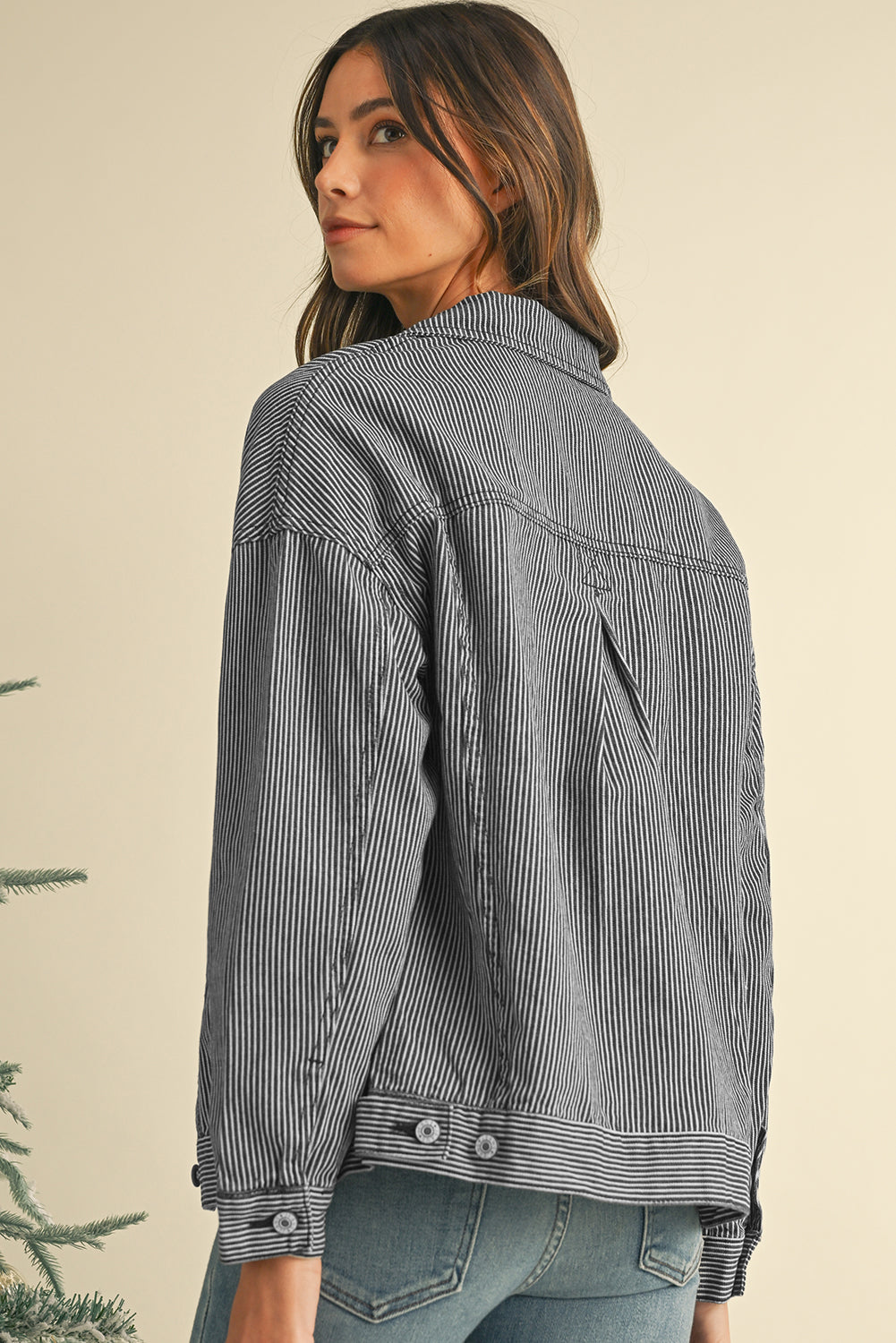 Light Blue Washed Oversized Pocketed Denim Jacket